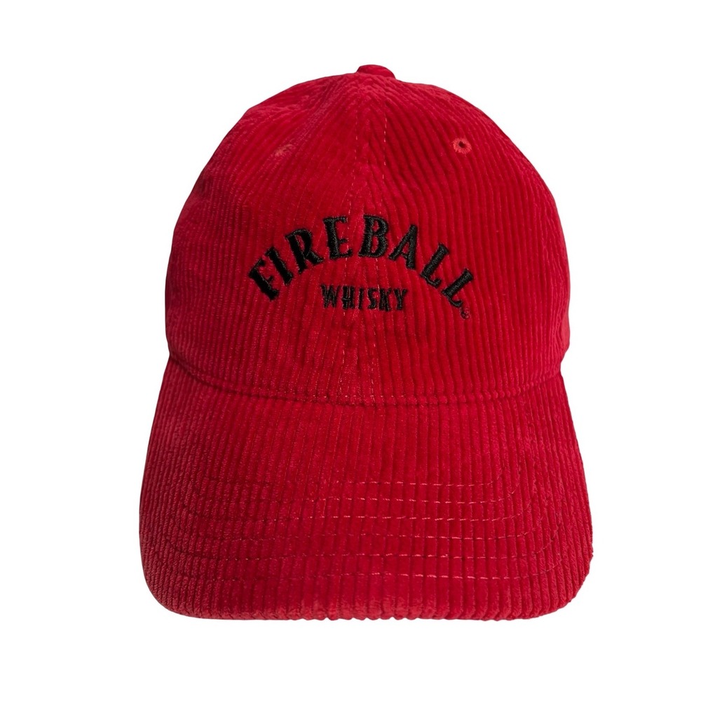 Fireball Whisky Red Corduroy Hat Adjustable Baseball Cap Ripple Junction Cap